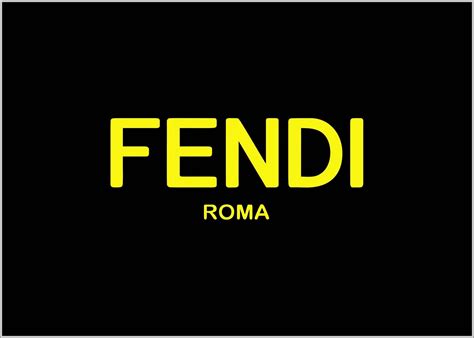 fendi black yellow font logo|Fendi logo print.